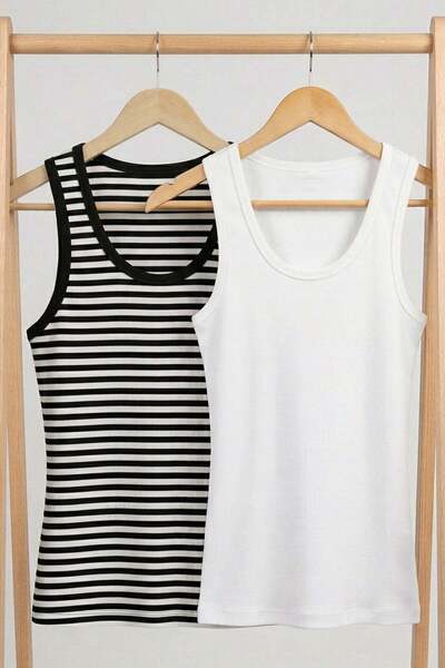 COTENCONCEPT 2 τεμάχια Μπλουζάκι με κορδόνια και λουράκια από μείγμα βισκόζης