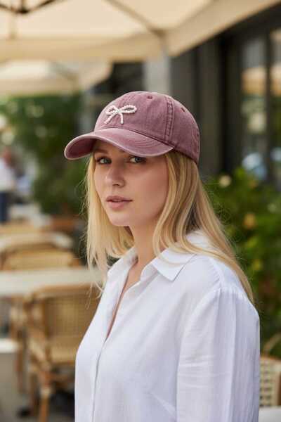 Aware Time Γυναικείο καπέλο τζιν πολυτελείας με πέρλες που πλένεται