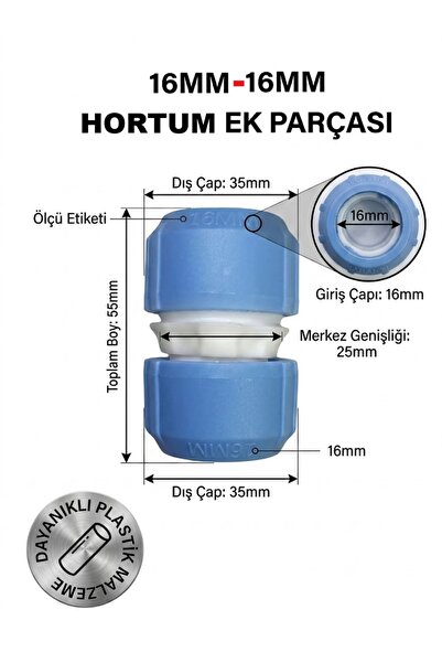 BGA Priključak za baštensko crevo 16mm/16mm Adapter za priključak creva fonta...