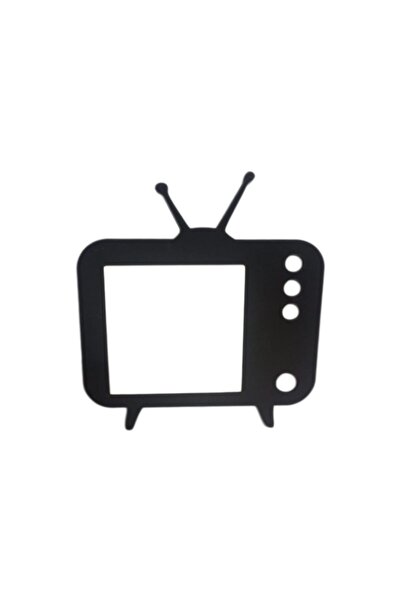 EHA Decoratiune priza TELEVIZOR, lemn, 65x65 mm, negru,