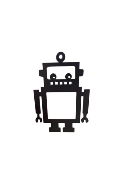 EHA Decoratiune priza ROBOT, lemn, 65x65 mm, negru,