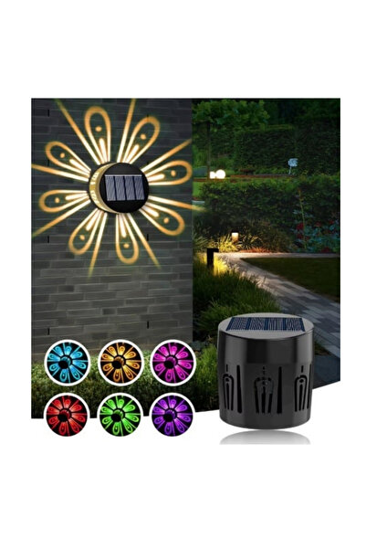 OEM Σετ 6 Ηλιακών Φωτιστικών Τοίχου με Φλοράλ Εφέ, RGB (Πολύχρωμα)