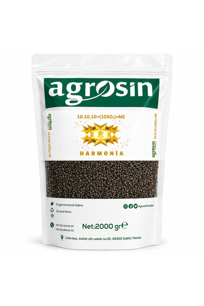 Agrosin Harmonia 10.10.10.(10SO₃) + ME Organomineral Granül Gübre 2 Kg