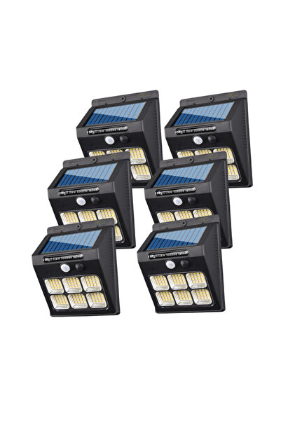 OEM Σετ 6 Ηλιακών Φωτιστικών Τοίχου με Αισθητήρα Κίνησης, 96 LED, 3 Λειτουργί...