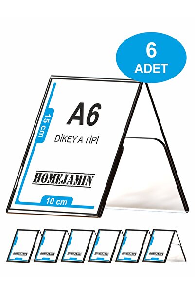 HomeJamin A6 Dikey Üçgen Piramit A Tip Şeffaf Pleksi Föylük Fiyatlık Menü Bro...