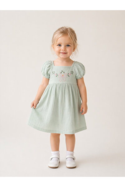 Harika KIDS Βρεφικό φόρεμα από ύφασμα μουσελίνας 100% βαμβάκι