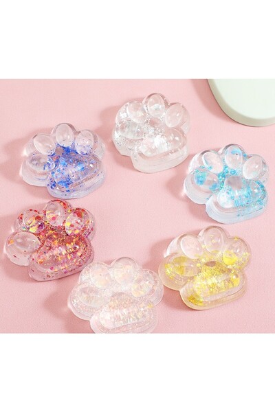 Cyrax Jucărie squishy antistres, Model 4 Transparent cu sclipici