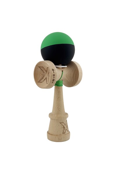 Cyrax Kendama X Original, Sfoară 62/65 cm Bicolor Verde/Negru
