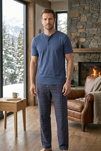 MORRO Ανδρικό σετ πιτζάμες Ghost από 100% βαμβάκι, κοντομάνικο μπλουζάκι με κ...