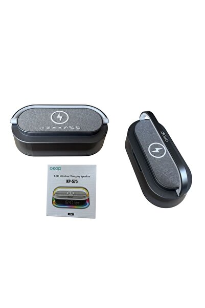 Okop Φορητό Ηχείο Bluetooth, Ασύρματη Φόρτιση 15W, RGB, Ρολόι και Ξυπνητήρι, ...
