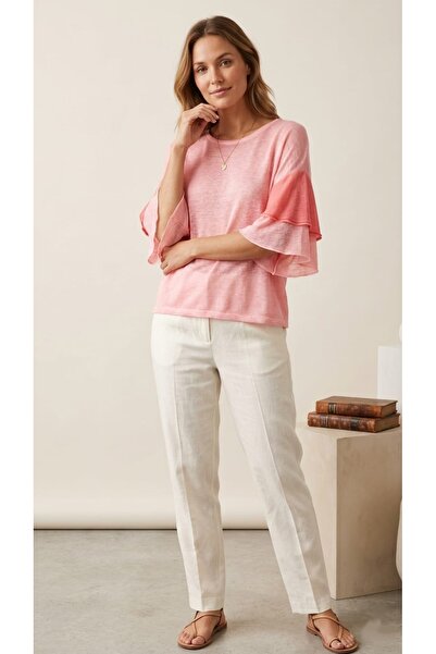 MAXLEVEL MODA ΚΟΝΤΗ ΜΠΛΟΥΖΑ ΜΕ ΛΕΠΤΟΜΕΡΕΙΕΣ ΚΑΙ ΒΟΛΑΝΕΣ ΣΕ ΧΡΩΜΑ ΠΟΥΔΡΑ