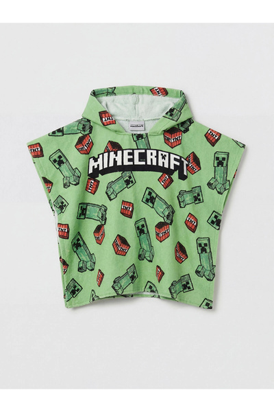 LC Waikiki LCW HOME Zeleni Minecraft tiskani peškir za plažu za dečake