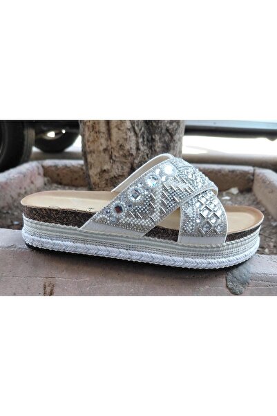 Guja 26Y222 Γυναικείες παντόφλες 36/41 με πέτρινο λουράκι και σόλα από φελλό ...