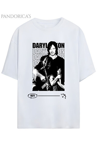 Grafftee Clothing The Walking Dead DARYL DIXON Yazılı Baskılı Pamuklu Relaxed...