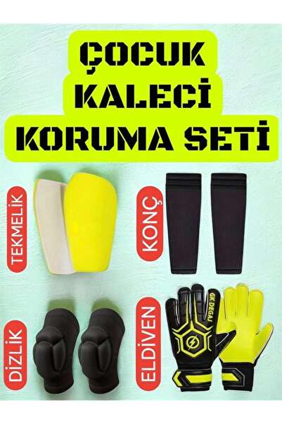 Gök Sports Avuç İçi Renkli Çocuk Goalkeeper Gloves Bilek Bandajlı Kaleci Eldi...