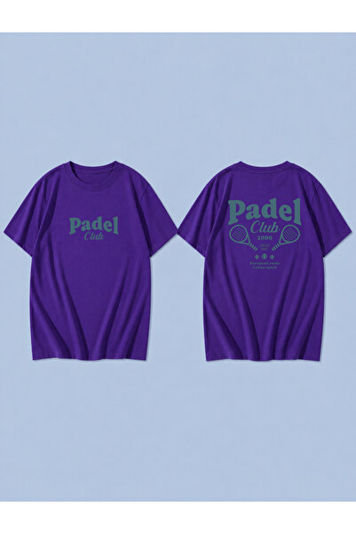 LORVEX PADEL CLUB TENNIS Tricou unisex supradimensionat, imprimat, 100% bumba...