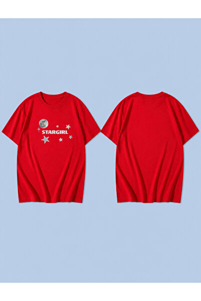 LORVEX STAR GIRLL Tricou unisex supradimensionat, imprimat, 100% bumbac, cu c...