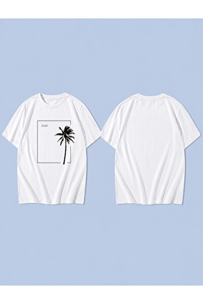 LORVEX GOOD VIBES PALM T-shirt od 100% pamuka, oversized unisex majica, opušt...