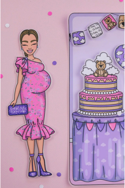JACA Kes-Yapıştır-Oyna Baby Shower Giydirme Oyunu