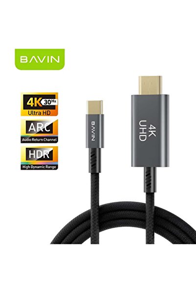 Bavin كابل محول HDMI-26 عالي السرعة من USB-C إلى HDMI بدقة 4K، سهل الاستخدام،...