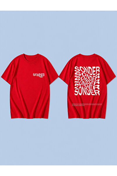 LORVEX Sonder Whi̇te Printed 100% Cotton Oversize Unisex T-Shirt Relaxed Fit ...