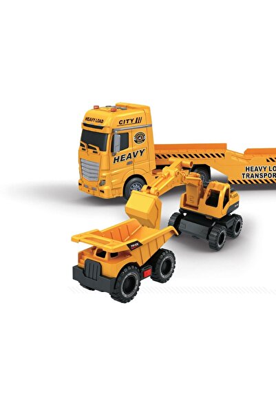 OEM Camion cu 2 mașini de construcții, lumini și sunete, jucărie pentru copii