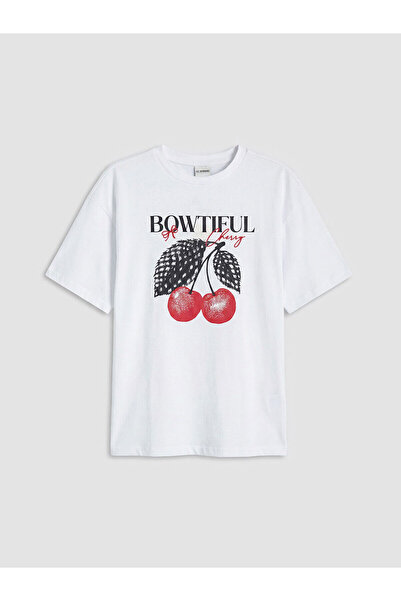 LC Waikiki Vizyon New Season Crew Neck Printed Girls' T-Shirt