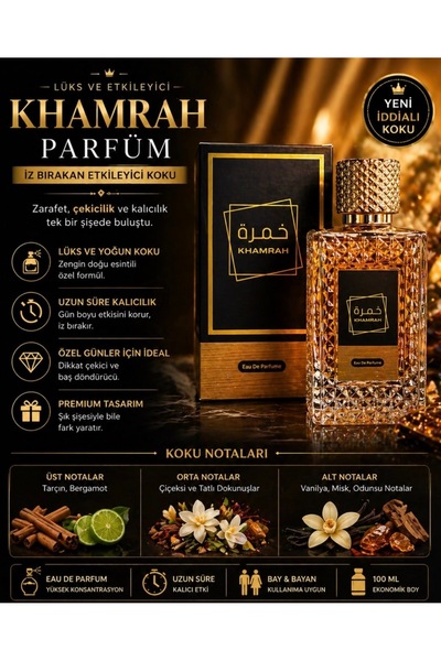 KHAMRAH Eau De Parfum 100 ML Unisex Kalıcı Lüks Parfüm