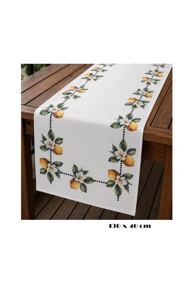 cuboo home Lemon 130X40 cm Digital Printed Runner (Table Decoration Product)