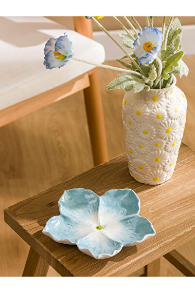 LC Waikiki Rmz Gi̇yi̇m Farkiyla Ceramic Decorative Plate with Flower Figures ...