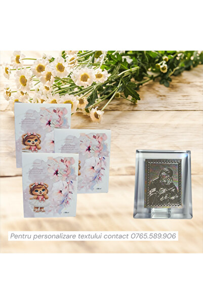 Aela.alc Marturie iconita botez urs roz set 10 buc