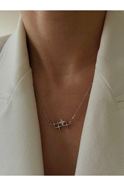 ANKA JEWELLRY قلادة نسائية من الفولاذ بتصميم نجمة مرصعة بحجر الزركون