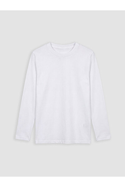 LC Waikiki White Crew Neck Boy's T-Shirt