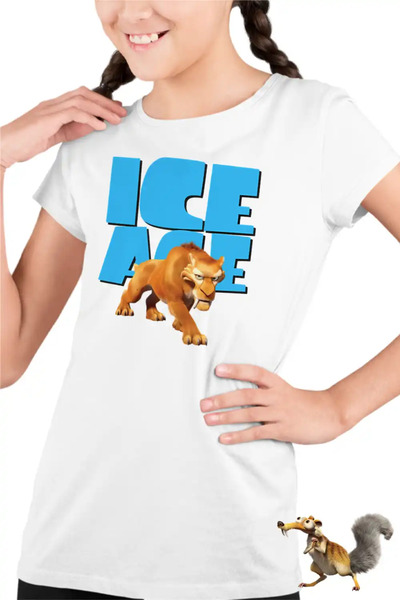 OEM Tricou Copii Fete Ice Age Diego Smilodon Tigru