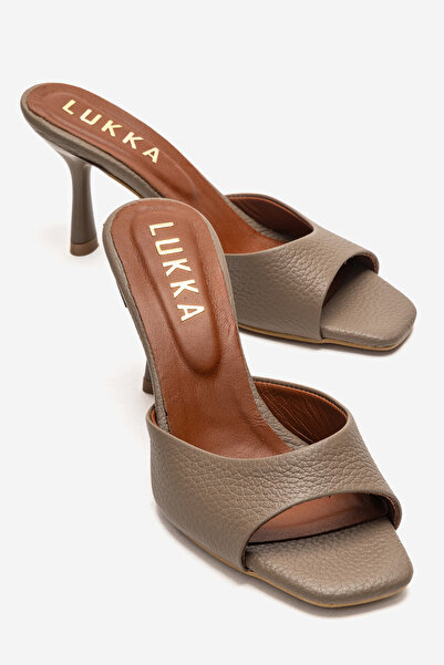 by selvi Lukka Shoes Γυναικείες παντόφλες από γνήσιο δέρμα Lenora Mink με μον...