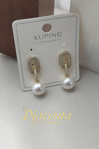 DİAVENTA TAKI VE AKSESUAR Xuping Vip Küpe - Xuping Zirkon Taşlı Model 14k İnc...