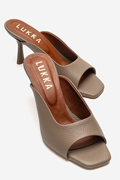 by selvi Lukka Shoes Γυναικείες παντόφλες με λεπτό τακούνι από γνήσιο δέρμα C...