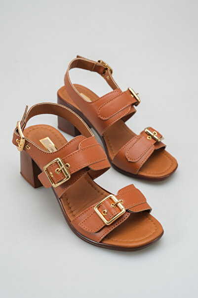 SENASTİL S600 Σανδάλια με διπλό λουράκι και μεταλλική αγκράφα σε χρυσό χρώμα,...