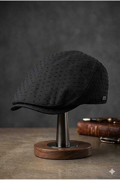 WOHOME Erkek Yazlık Kasket Şapka -Nokta Dokulu Pamuklu Retro Flat Cap Serisi