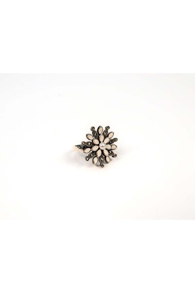 mySTILL 925 Silver Ring with Mother of Pearl and White Pearl - Size 7