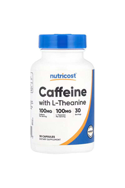 Nutricost كبسولات الكافيين مع إل-ثيانين 30 كبسولة