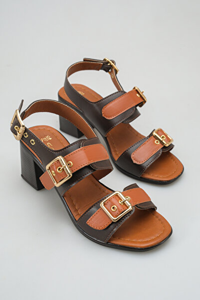 SENASTİL S600 Σανδάλια με διπλό λουράκι και μεταλλική αγκράφα σε χρυσό χρώμα,...