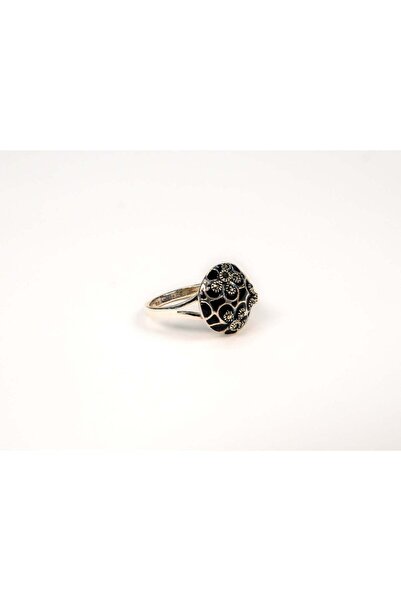mySTILL 925 Silver Ring with Black Enamel - Size 8.5