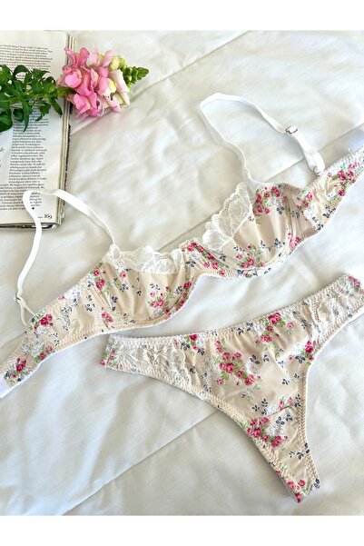 Feruzdesign Σετ σουτιέν Dolca Rosa Ecru Floral
