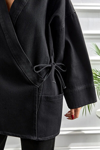 MİSSKAYLE Kimono Cut Jacket |   Oversize Model with Tie-On Pockets
