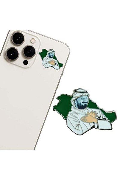 MeeM ملصق معدني ثلاثي الأبعاد للهاتف بتصميم التراث السعودي