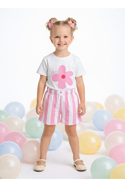 SeaBubbles Daisy Patterned Girl's Shorts Set