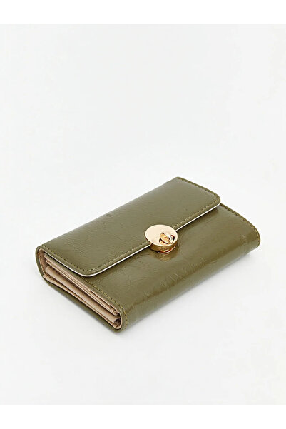 LC Waikiki Πράσινο γυναικείο πορτοφόλι με κούμπωμα