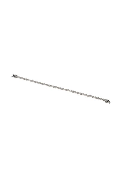 mySTILL Silver Bracelet 925 - with Zirconia - Fixed - 190 mm x 5 mm - Colorle...