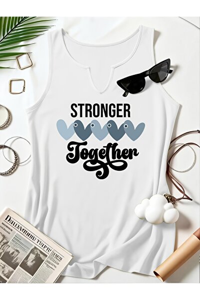 mercoledi Γυναικείο μπλουζάκι με τύπωμα με μισό V-λαιμόκοψη, αμάνικο, κανονικ...